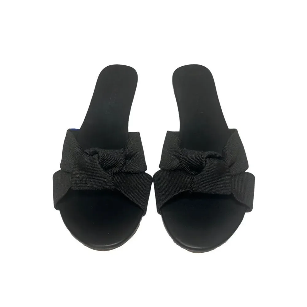 Rothy's Black Slide Sandal with Knot Detail